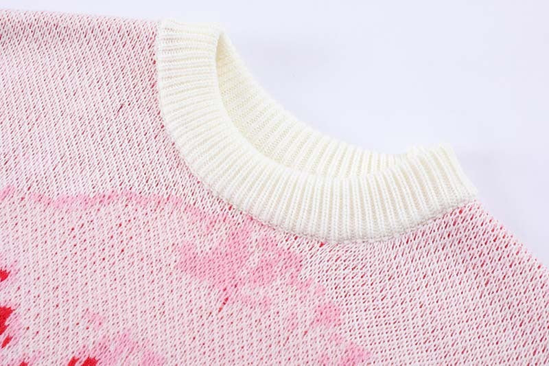 High Street Character Full Print Jacquard Crew Neck Sweater