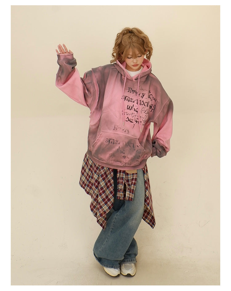 Pull à capuche ample deux pièces pour femme