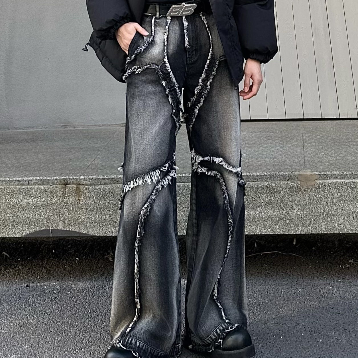 Jean délavé et vieilli Niche Heavy Industry pour homme