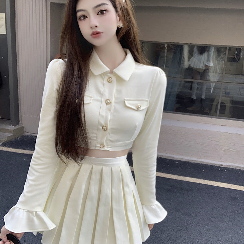 Pleated Skirt Suit Western Two-piece Women