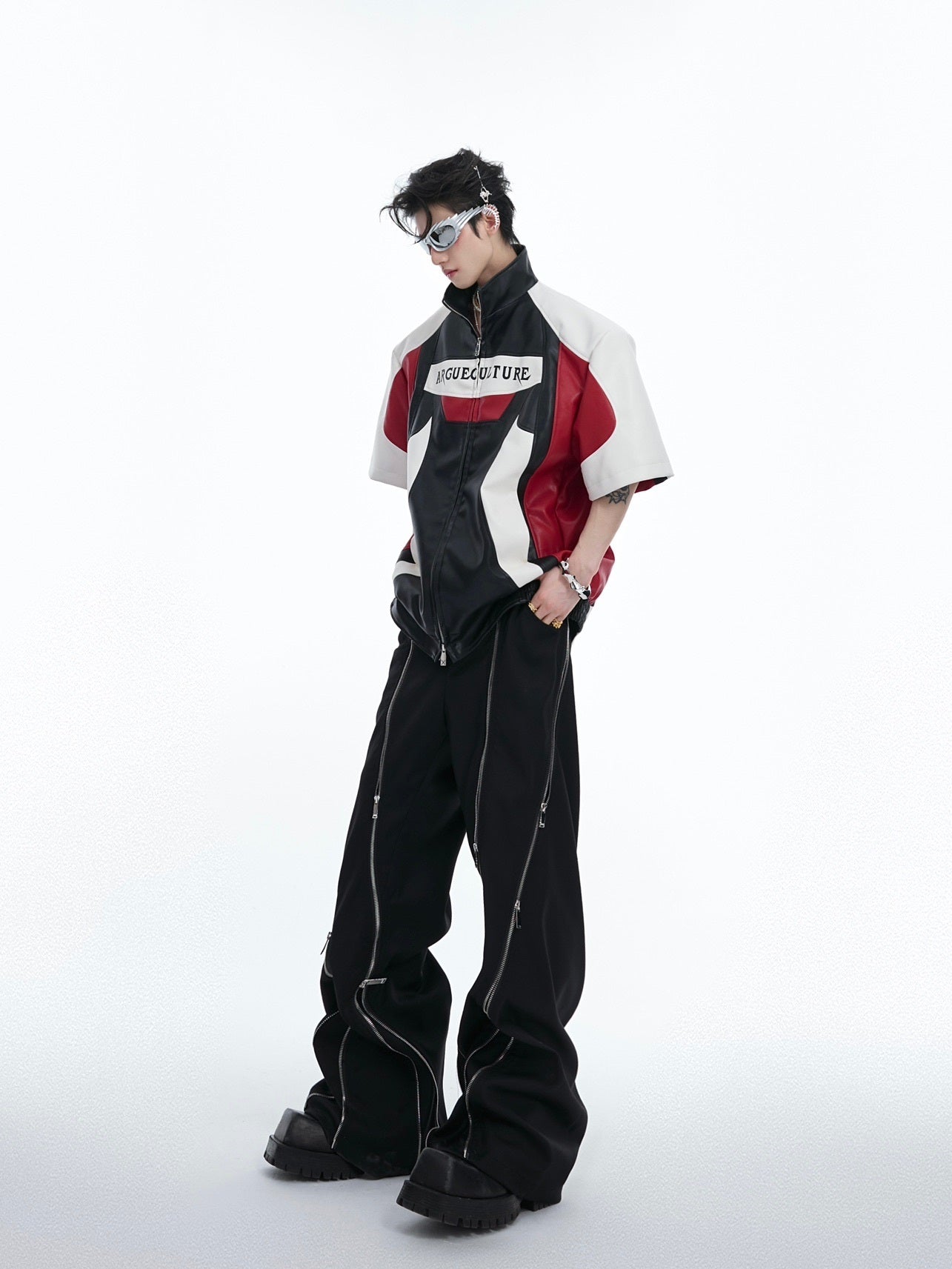 Manica corta con design a contrasto di colore intenso