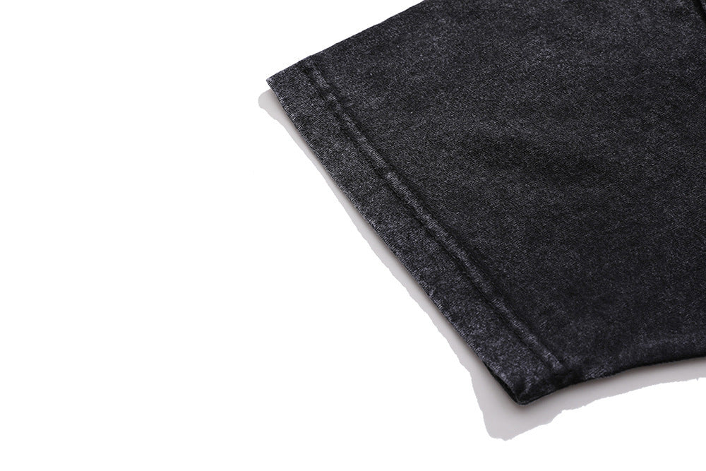 Loose Round Neck Fashion Original Design Washed T-shirt