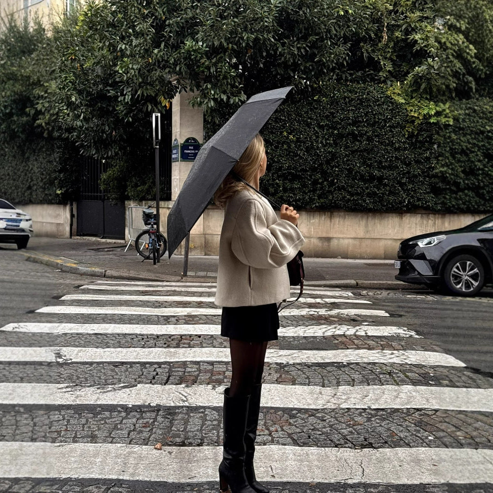 Square Collar Padded Woolen Coat