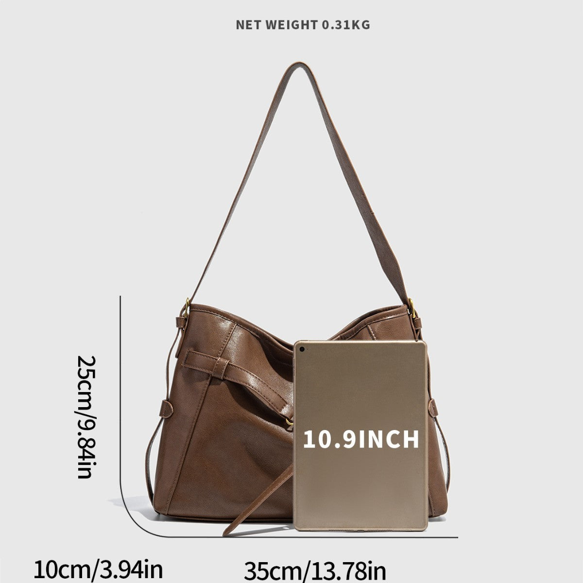Sac fourre-tout rétro à bandoulière simple pour femme