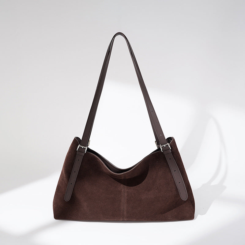 Womens Large Capacity Suede Suede-Effect Tote Bag