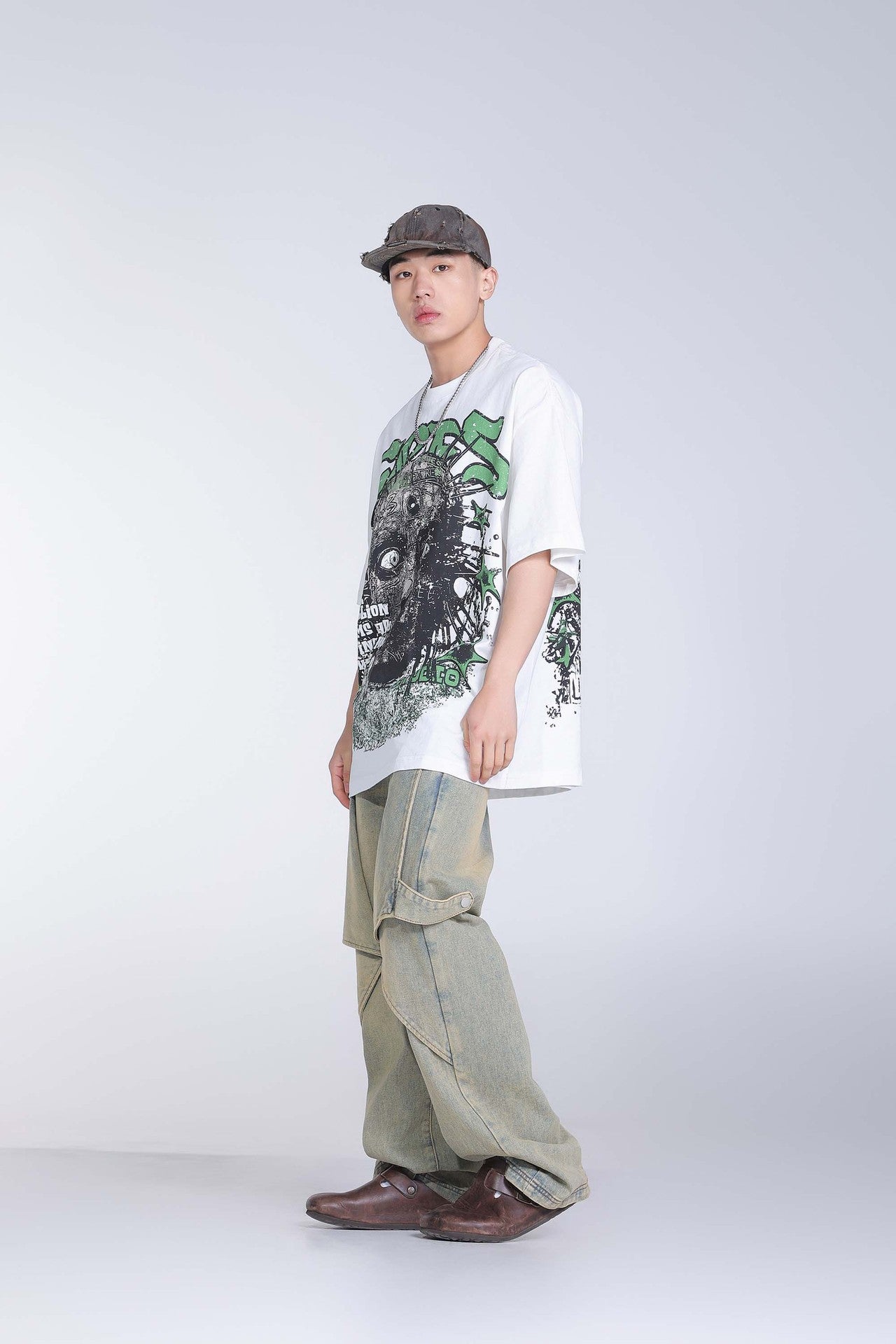 Creative Five-pointed Star Letter Print Short-sleeve T-shirt