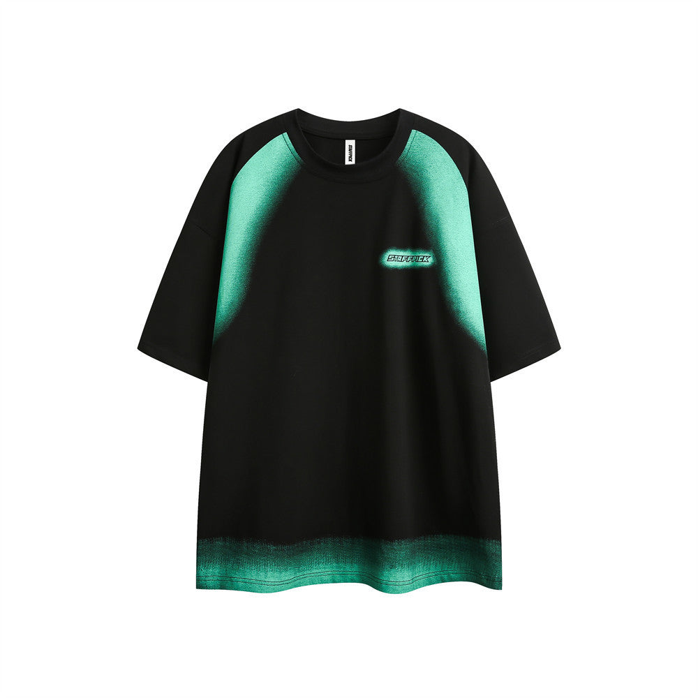 Color Matching Printed Short-sleeved T-shirt