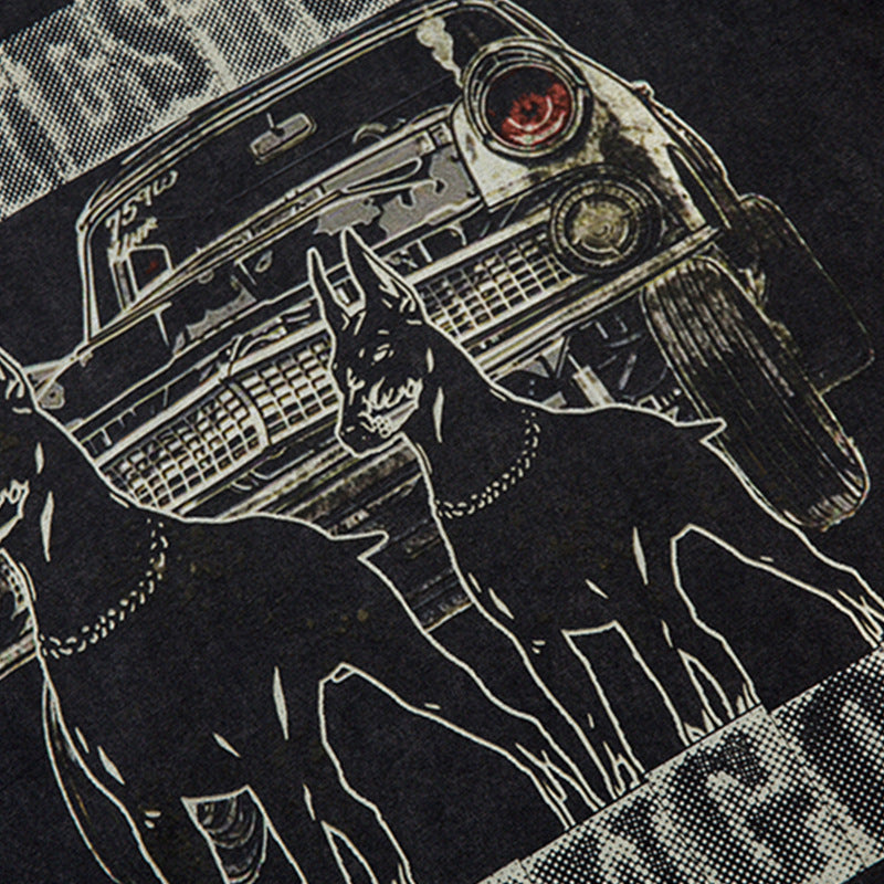 Doberman Pinscher Distressed Printed Short Sleeve Men