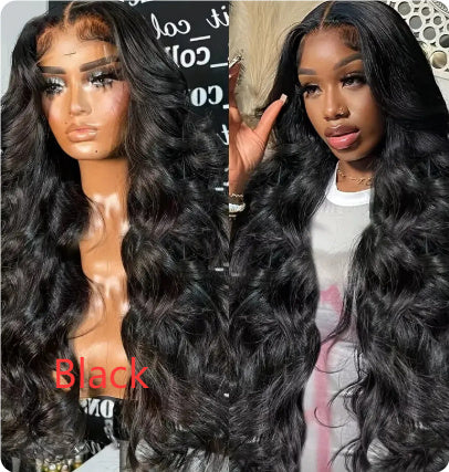 Natural High-temperature Fiber Front Lace Wig Female Medium Big Wave