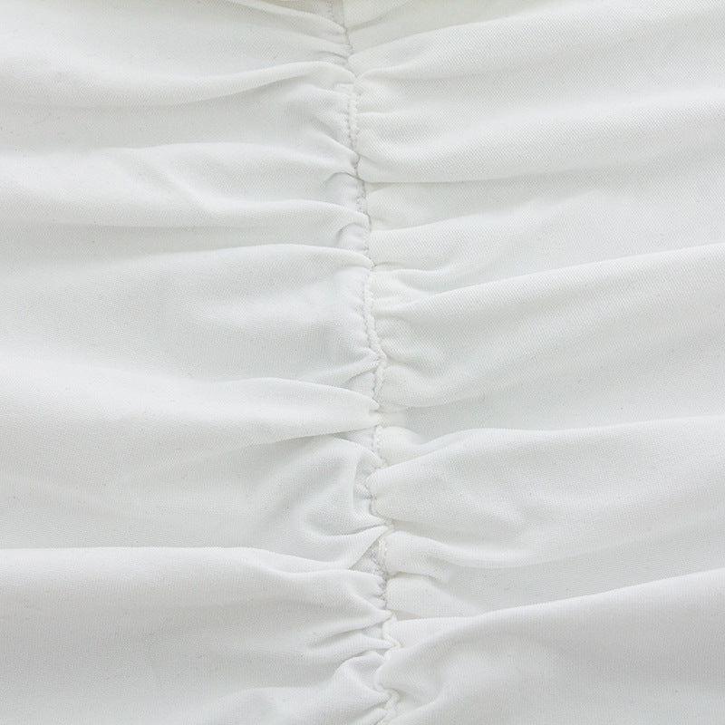 Robe taille haute à manches longues et couleur unie pour l'automne