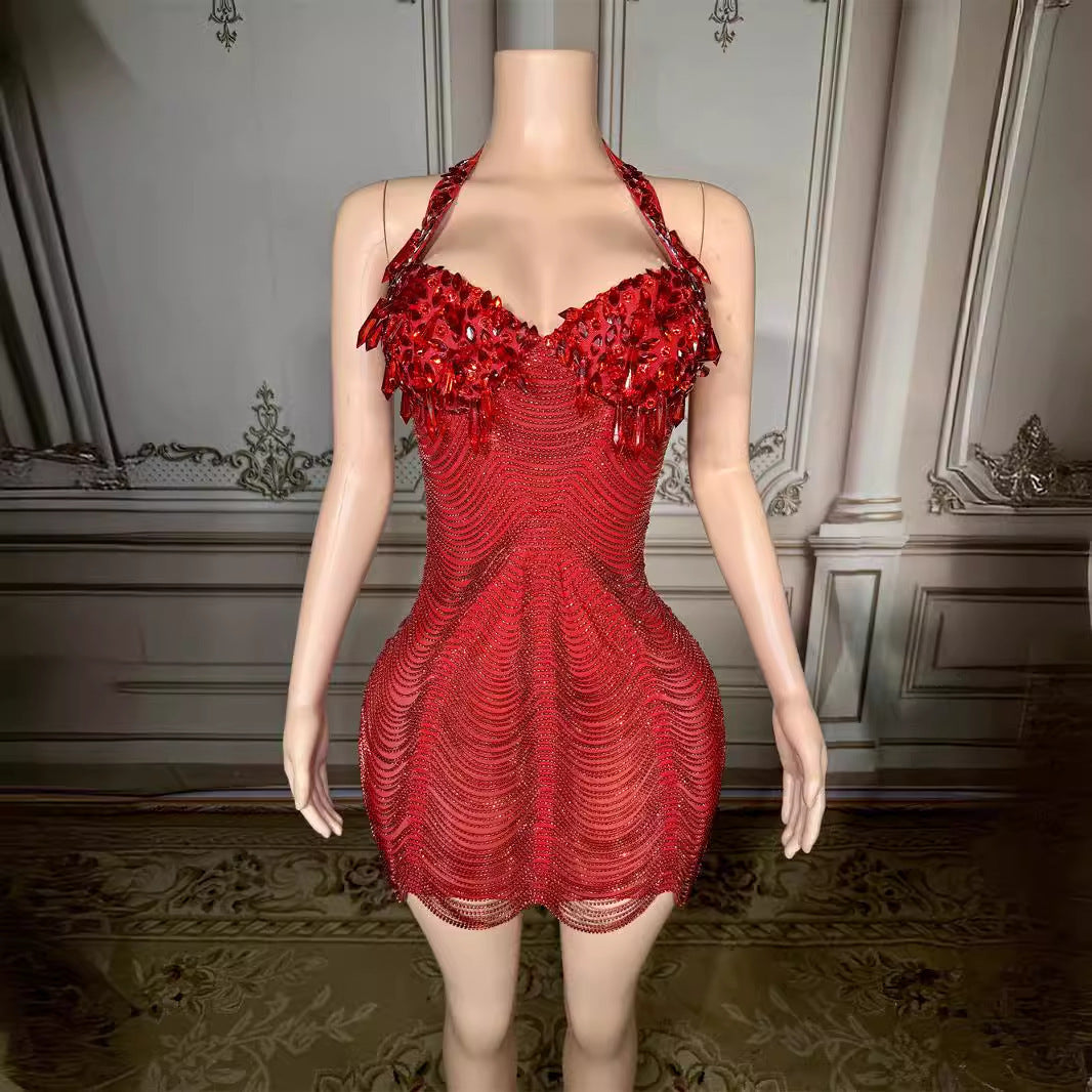 Robe diamant rétroéclairée Red Dew