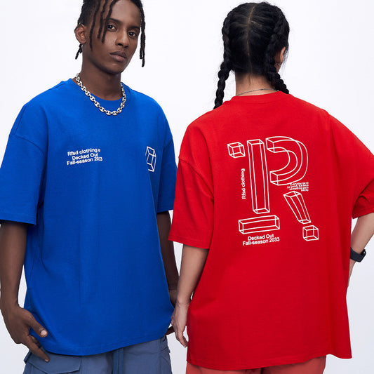 Fashion New Loose Printed Short Sleeve Men