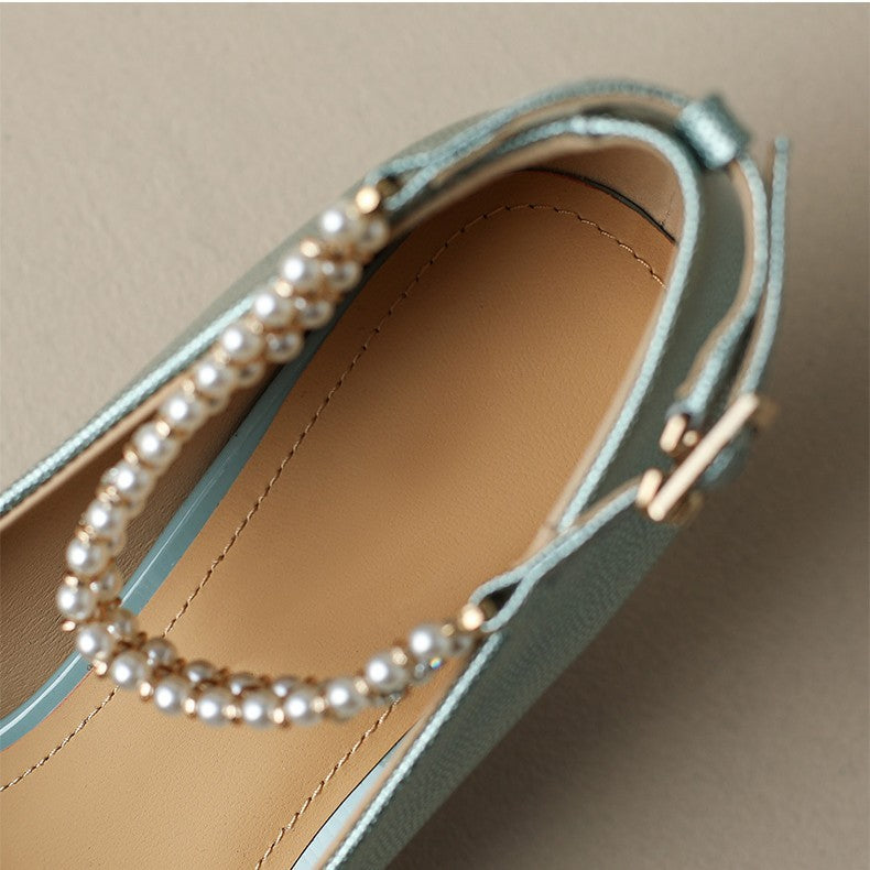 Chaussures de travail pointues à talons fins et péplum OL Temperament