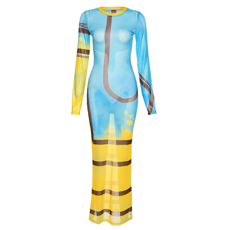 Abito a portafoglio slim fit con stampa a righe in rete e prospettiva