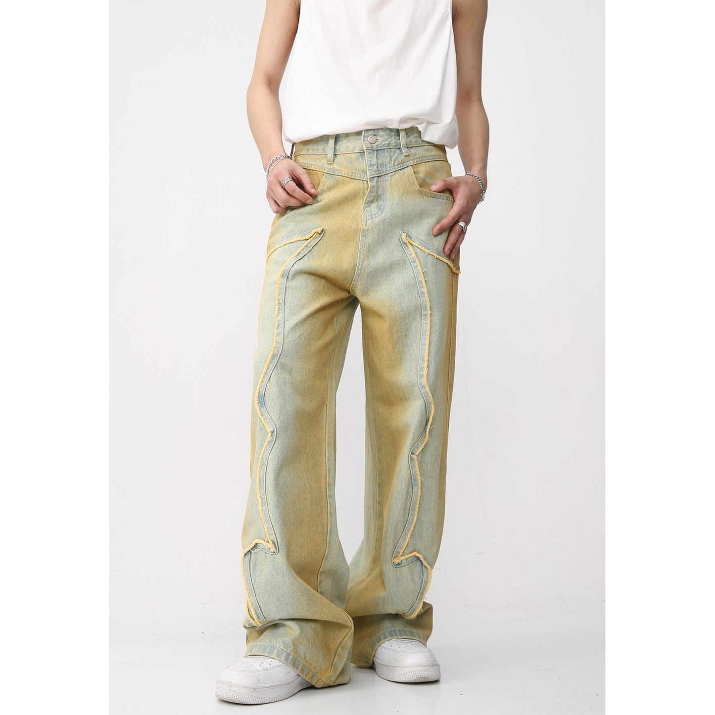 New High Street Retro Loose Distressed Popular Loose Jeans