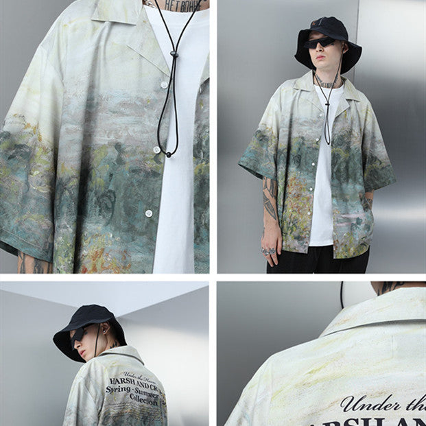 Impression de peinture à l'huile de Monet, ancien palais royal, manches courtes