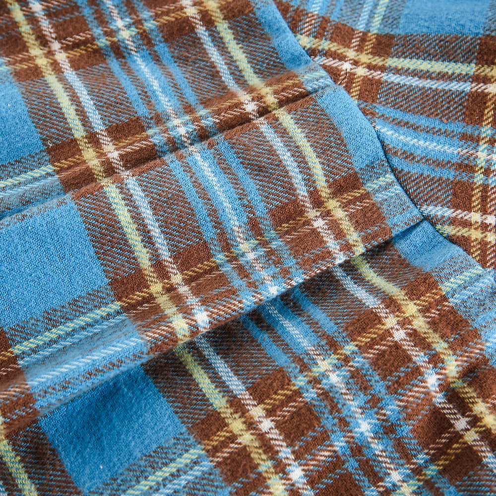 Plaid Hooded Loose Shirt European And American Retro Casual Cardigan