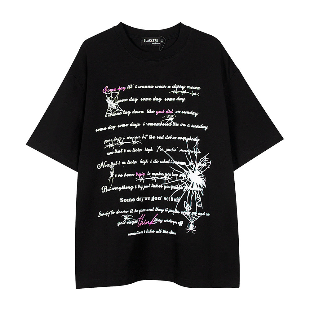 Chemise à manches courtes imprimée toile d'araignée Niche High Street