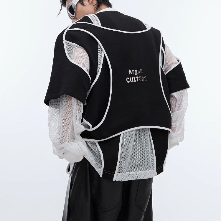 Maglione girocollo a maniche lunghe con spalle imbottite