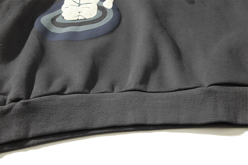 Sweat à capuche ample imprimé et décontracté