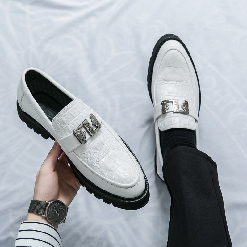 Thick Bottom Slip-on Business Casual Leather Shoes