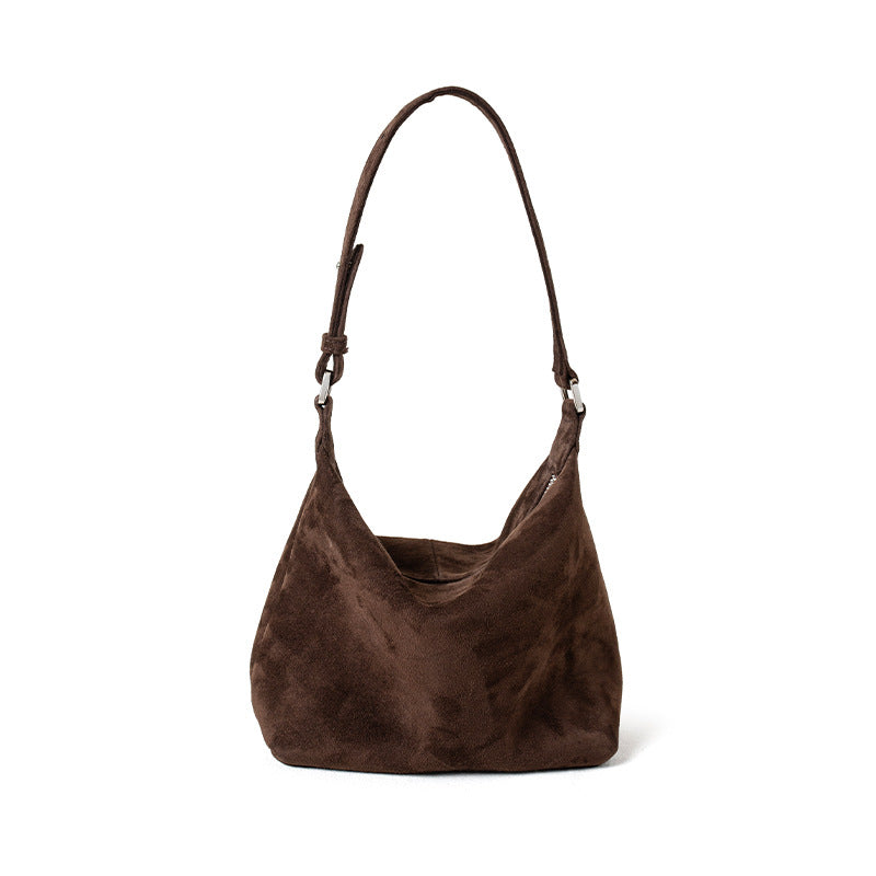 Large Capacity Light Luxury High-grade Goat Skin Suede Tote Bag