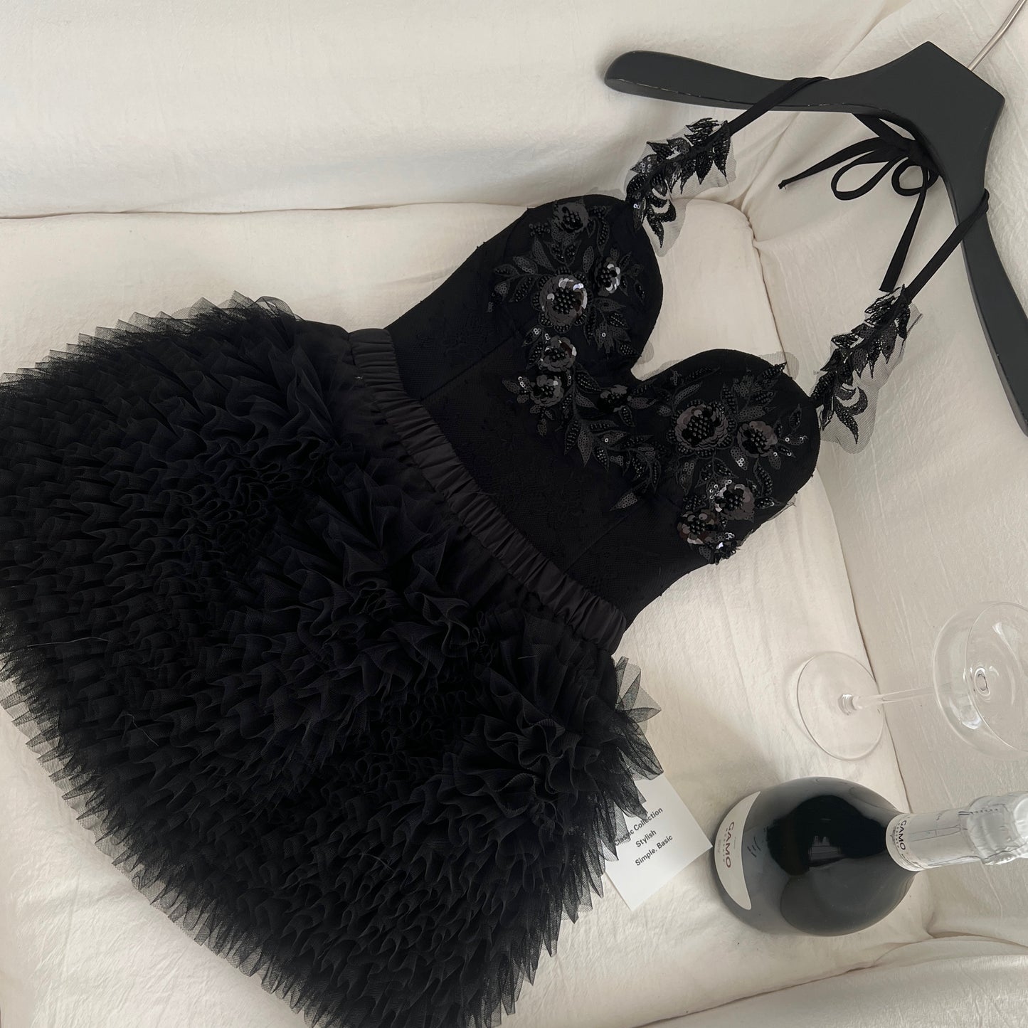 Lace Heavy Embellished Mesh Beaded Sequin Top & Skirt Set Women's Two-Piece