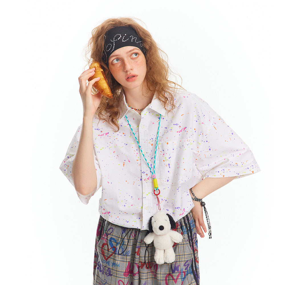 Splash-ink Short-sleeved Shirt For Men And Women