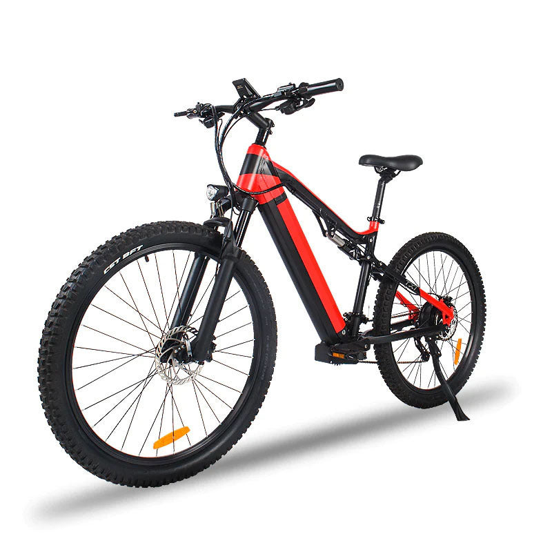 Rotes 500W Elektro-E-Bike - 27,5 Zoll Elektro-Mountainbike 48V 27-Gang - Bafang-Motor 