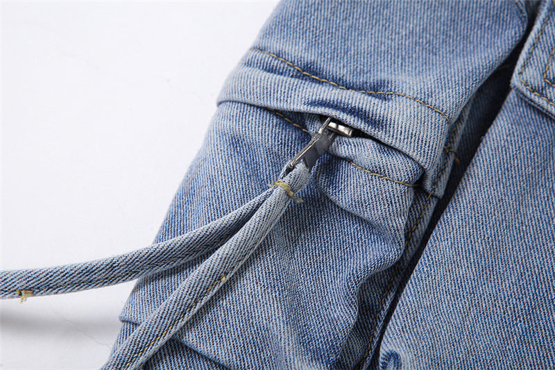 Jupe décontractée multi-poches en coton, coupe ajustée et personnalisée