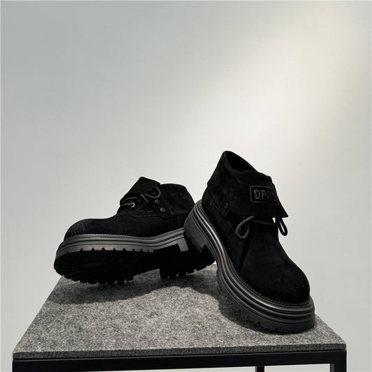 Bottes de travail rétro usées, polyvalentes et à semelles épaisses