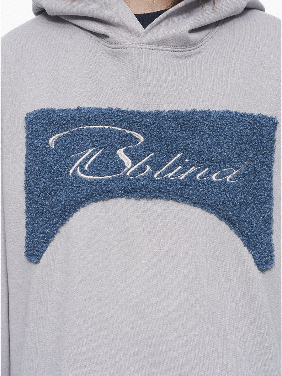 Sherpa Embroidered Loose Vintage Oversized Hooded Sweatshirt