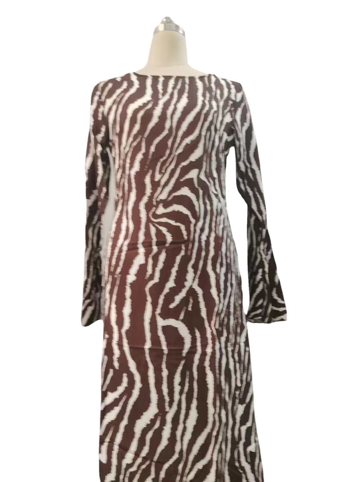 Casual Water Ripple High Waisted Dress