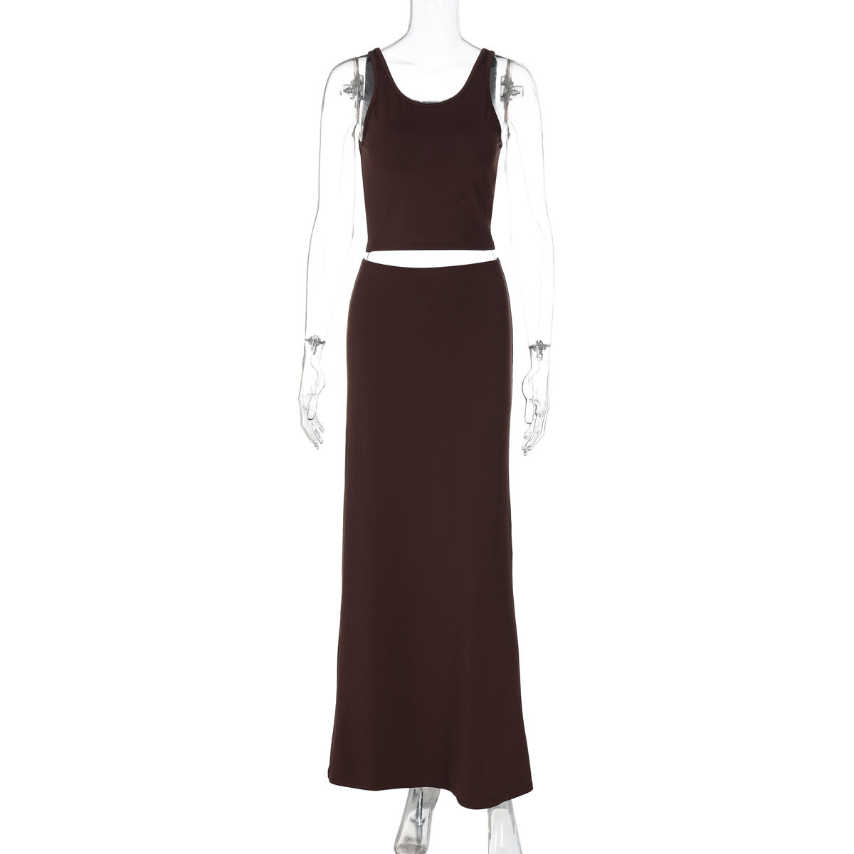 Solid Color Vest Slim Pleated Skirt Suit