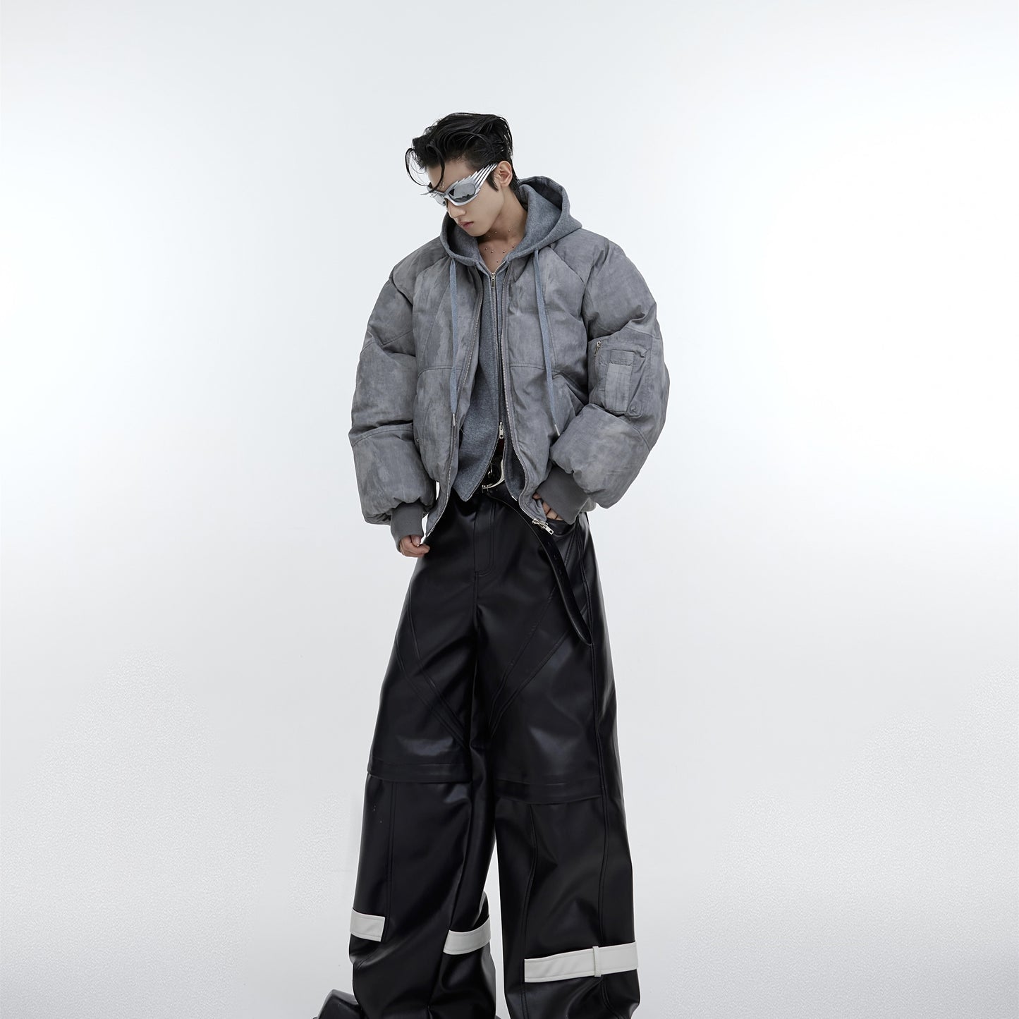 Two-piece Patchwork Cotton Hooded Jacket