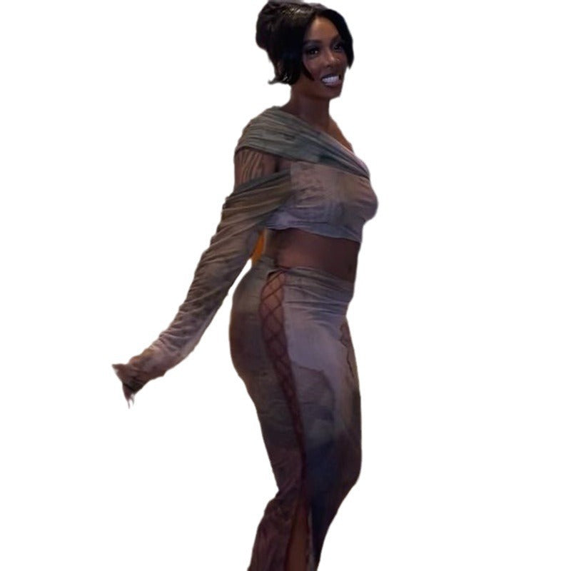 Gonna a maniche lunghe con coulisse in stile europeo e americano