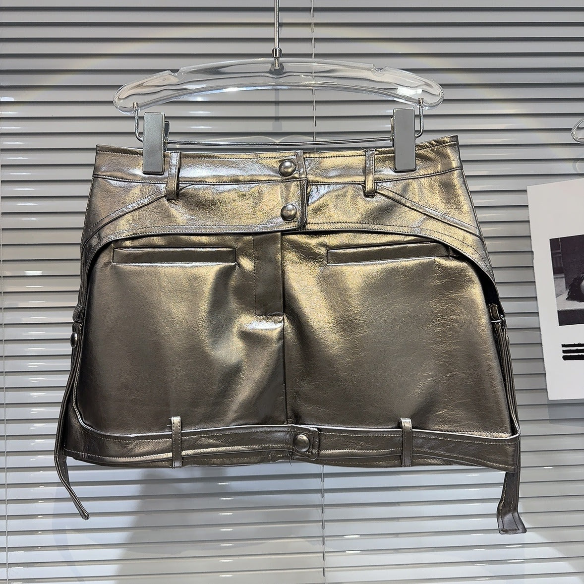 Street Hot Girl Stitching Leather Hip Skirt For Women