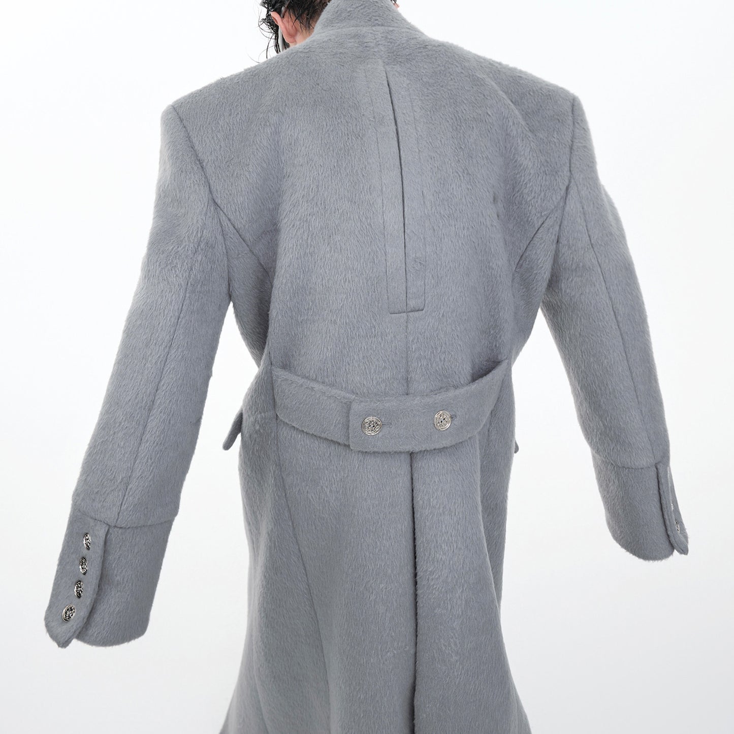 Stand Collar Profile Woolen Coat Heavy Long Below The Knee Woolen Coat