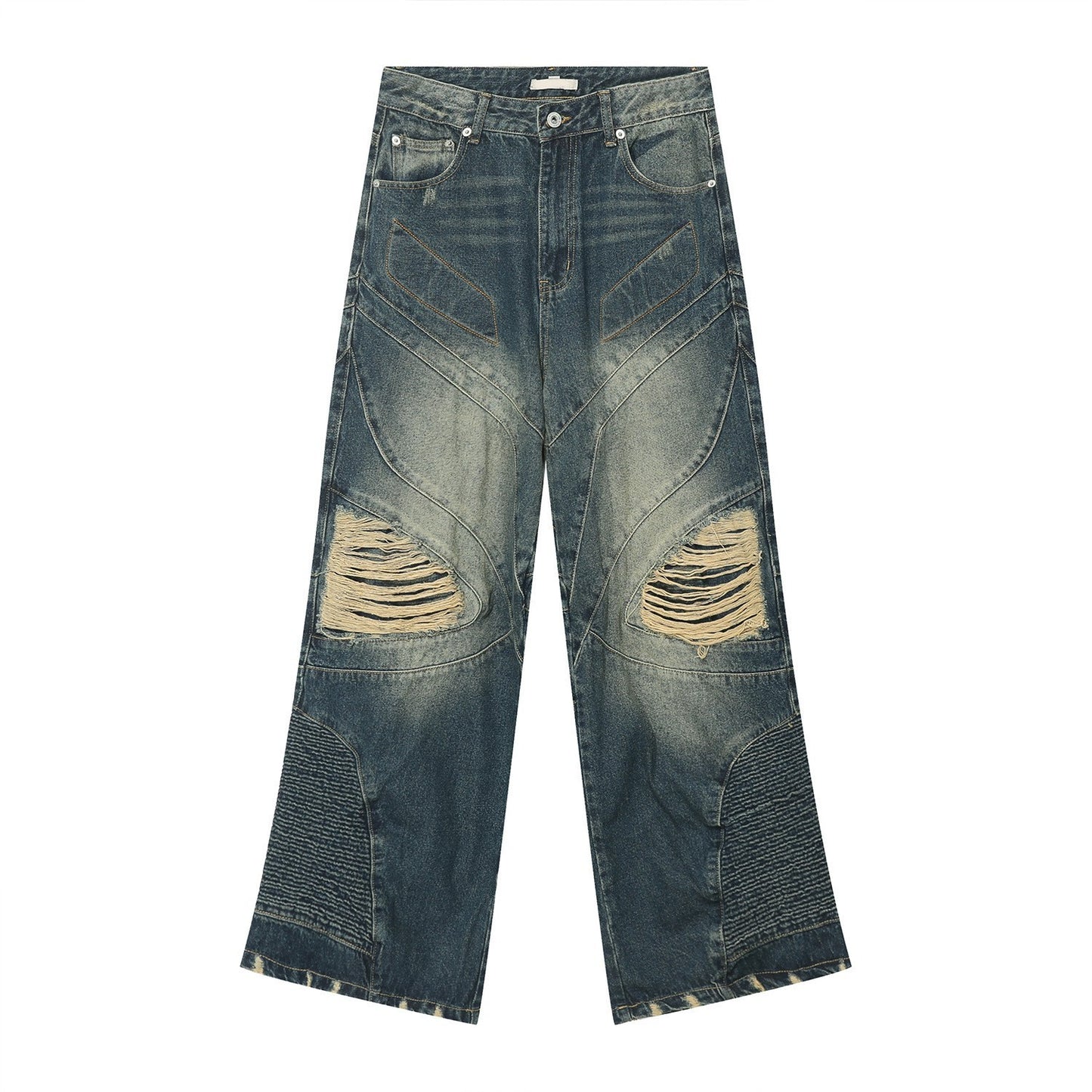 New Style Loose Straight Wide Leg Mopping Hip Hop Denim Pants