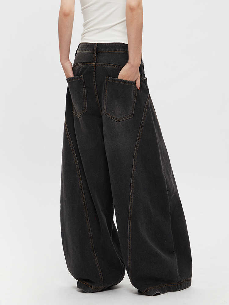 Jean rétro ample, droit, jambes larges et tombantes