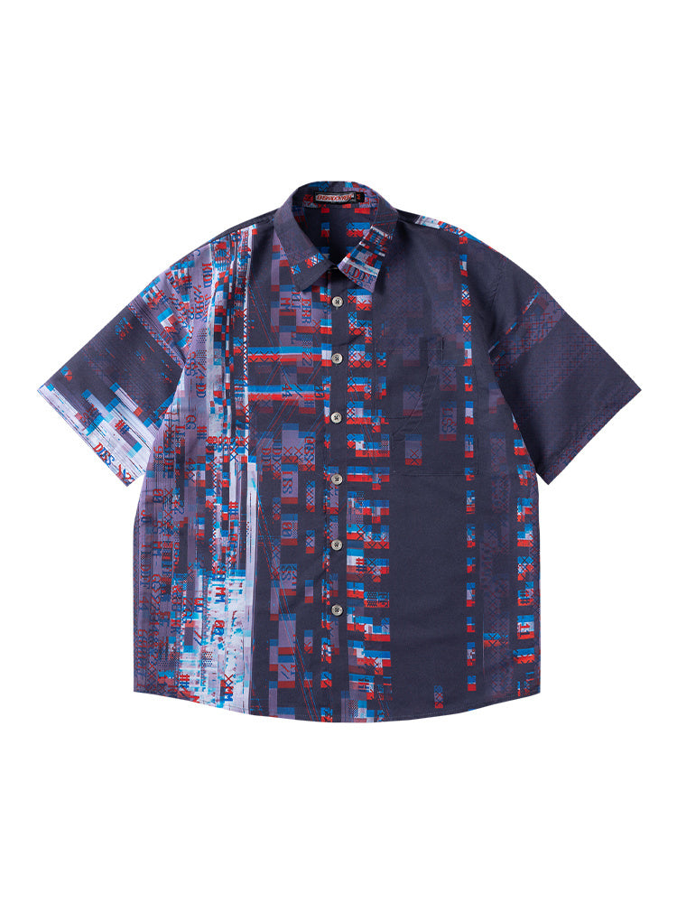 Chemise ample imprimée à manches cinq points