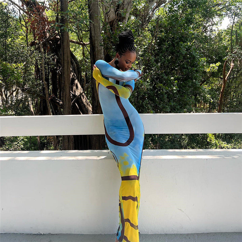 Abito a portafoglio slim fit con stampa a righe in rete e prospettiva