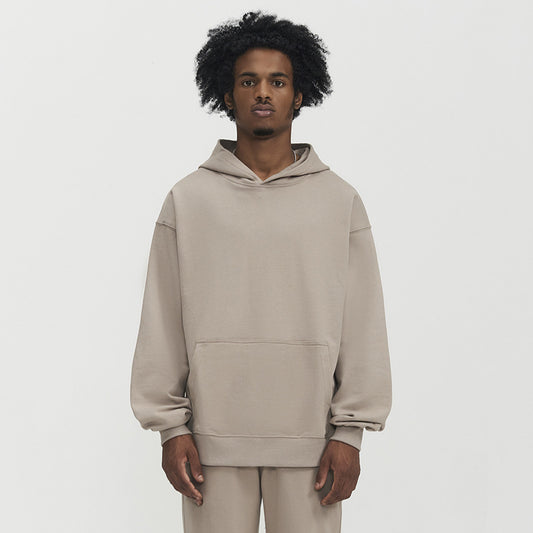 Solid Color Hooded Sweater Men's Pullover Thickened American Top