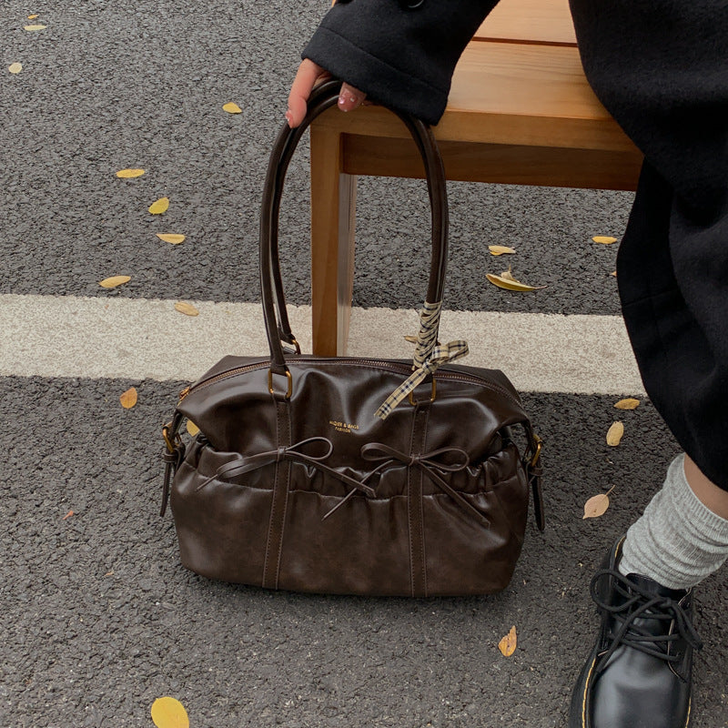 Retro Women's New Fashionable Style Portable Bowling Bag Large Capacity