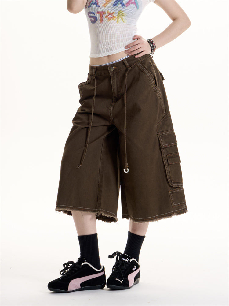 Retro Hot Girl Style Multi-pocket Cargo Pants