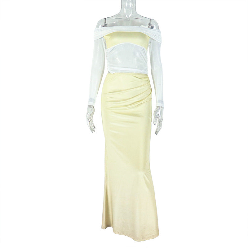 One-shoulder Long Sleeve Raglan Trendy Dress