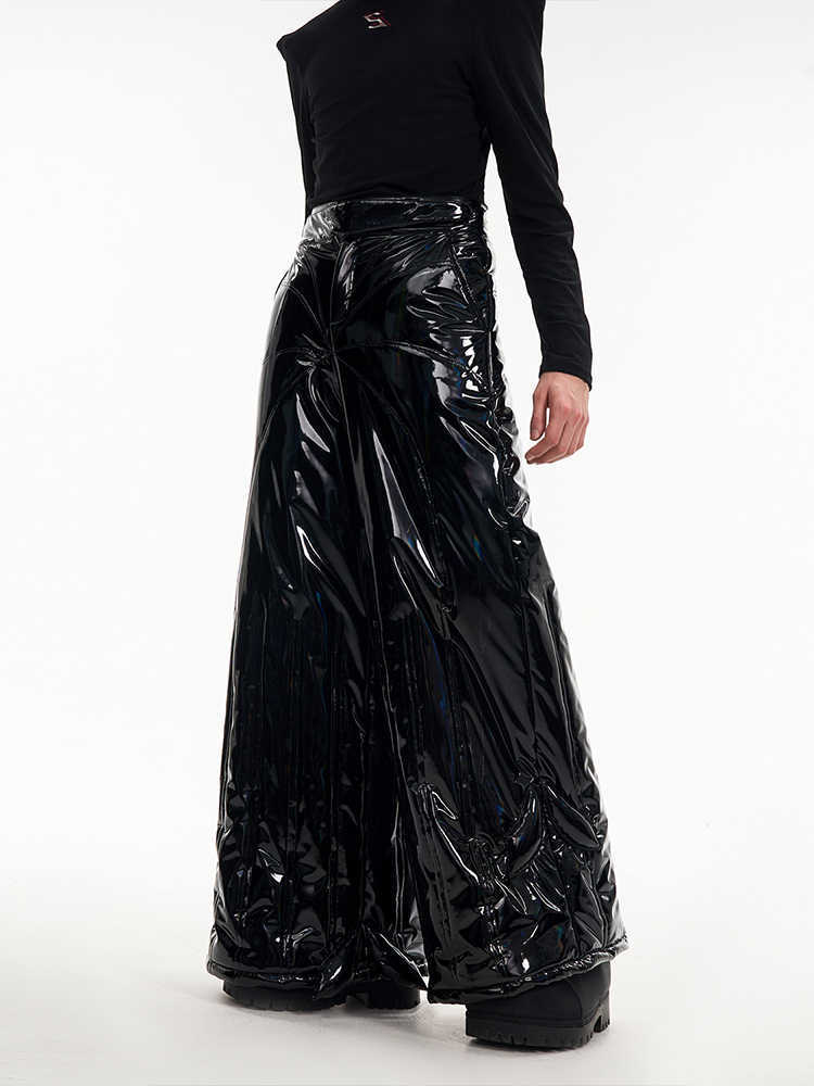 Pantaloni casual in cotone con profilo lucido, pantaloni invernali imbottiti in cotone da uomo