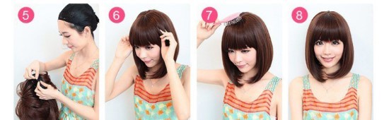 New Gradient Medium Short Straight Hair Bob Wig