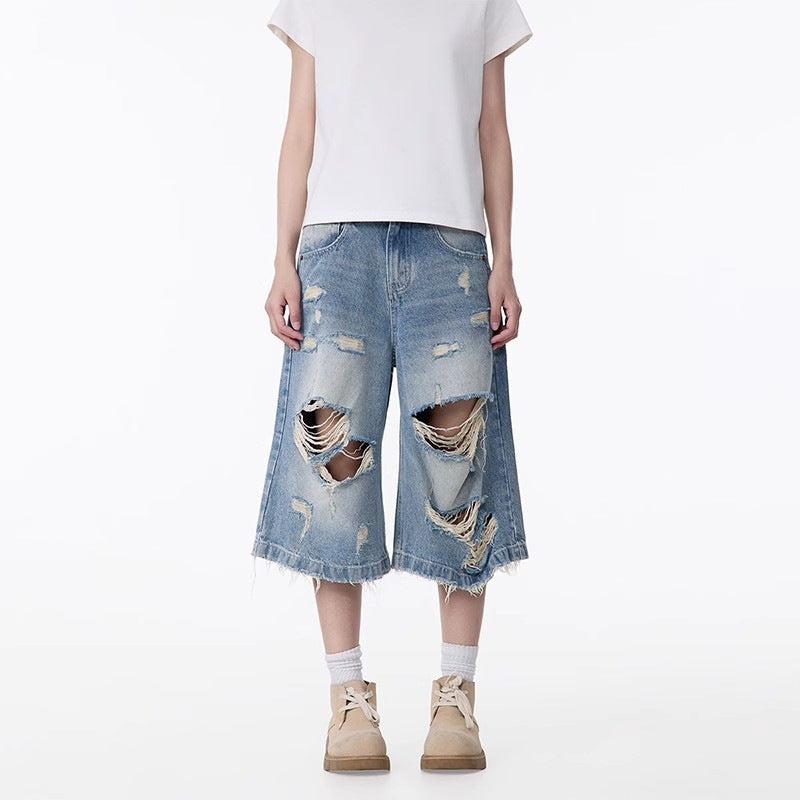 Men's Fashion Personality All-matching Straight Capri Pants