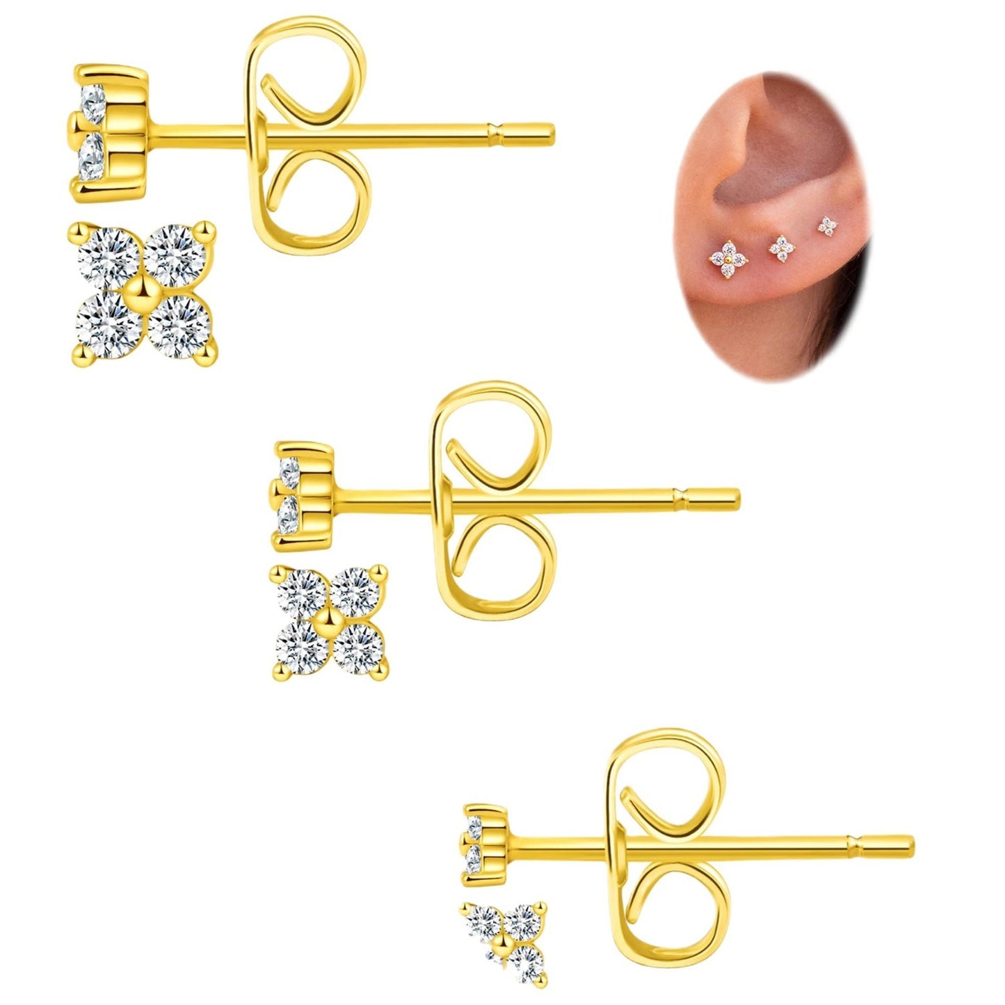 Brass Gold Plating Fashion Design Earring Set